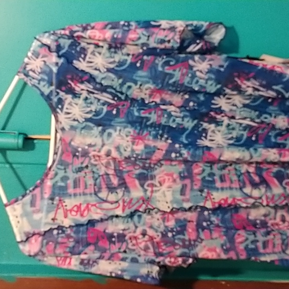 Mesh colorful blouse